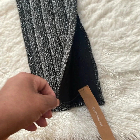 Reformation Largo side slit high Rise metallic pants in gray and black - Picture 10 of 12